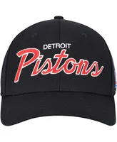 Men's Mitchell & Ness Black Detroit Pistons Mvp Team Script 2.0 Stretch Snapback Hat