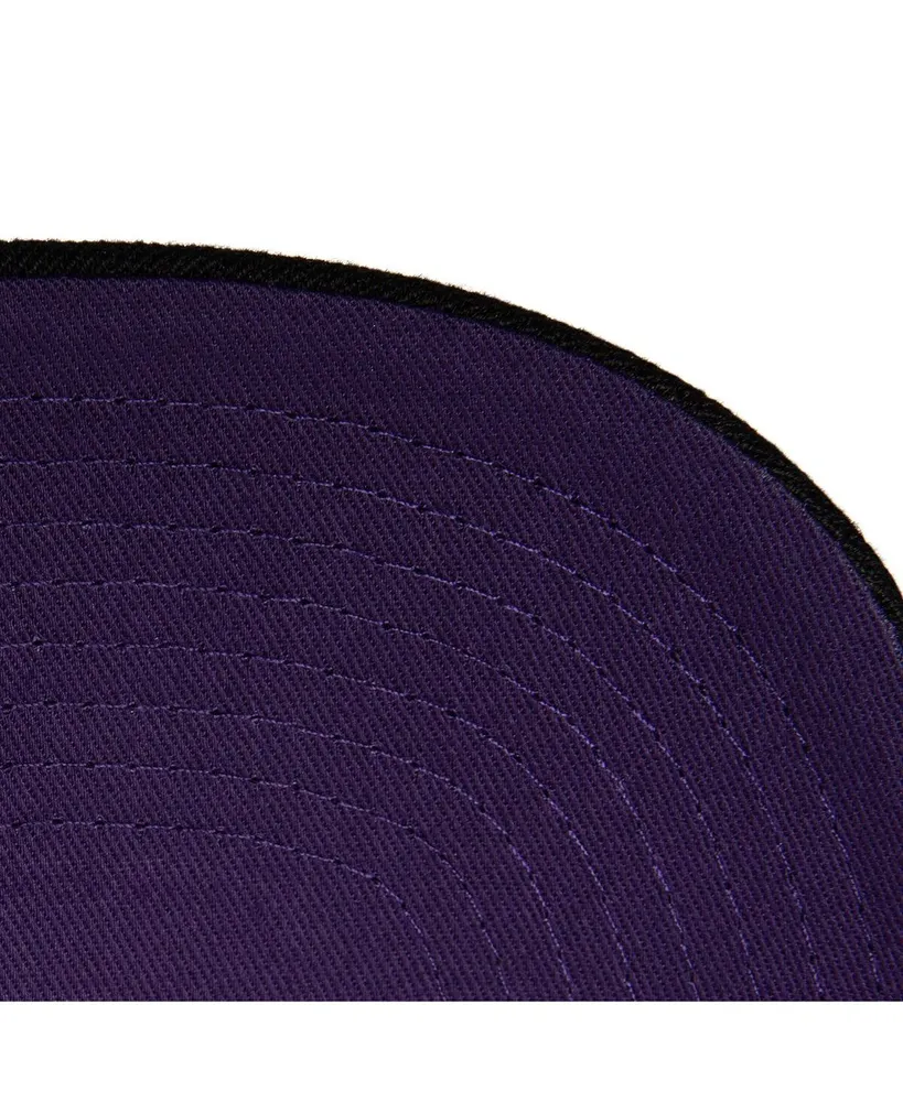 Men's Mitchell & Ness Black Los Angeles Lakers Mvp Team Script 2.0 Stretch-Snapback Hat