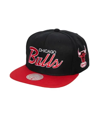 Men's Mitchell & Ness Black Chicago Bulls Hardwood Classics Mvp Team Script 2.0 Snapback Hat