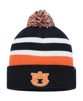 Men's '47 Brand Navy Auburn Tigers State Line Cuffed Knit Hat with Pom