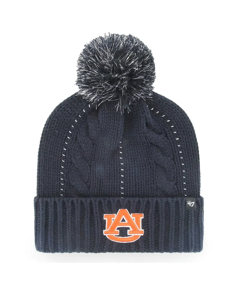 Women's '47 Brand Navy Auburn Tigers Bauble Cuffed Knit Hat with Pom