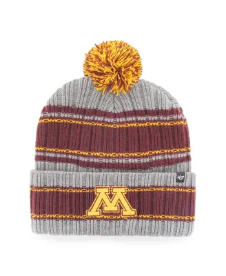 Men's '47 Brand Gray Minnesota Golden Gophers Rexford Cuffed Knit Hat with Pom