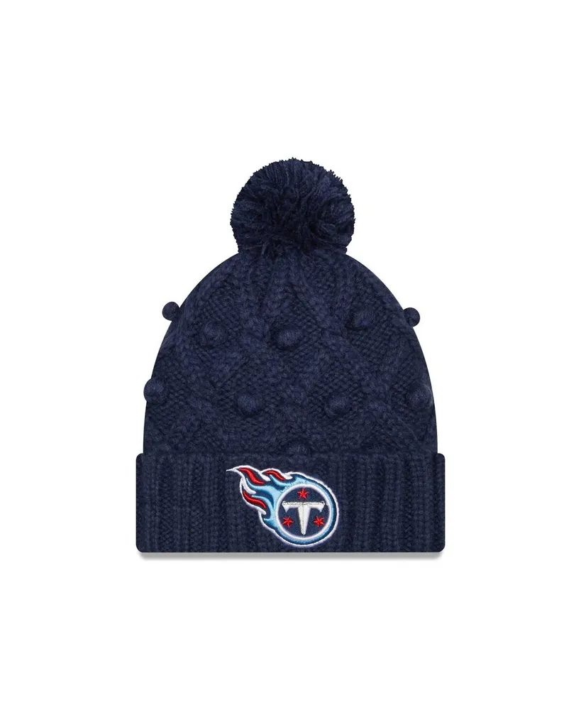 Women's New Era Navy Tennessee Titans Toasty Cuffed Knit Hat with Pom