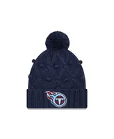 Women's New Era Navy Tennessee Titans Toasty Cuffed Knit Hat with Pom