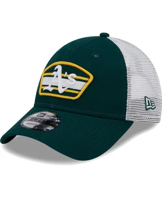 Men's New Era Green, White Oakland Athletics Logo Patch 9FORTY Trucker Snapback Hat