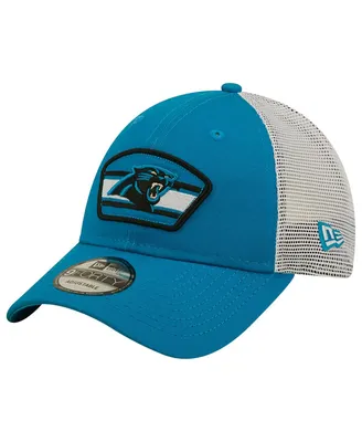 Men's New Era Blue, White Carolina Panthers Logo Patch Trucker 9FORTY Snapback Hat