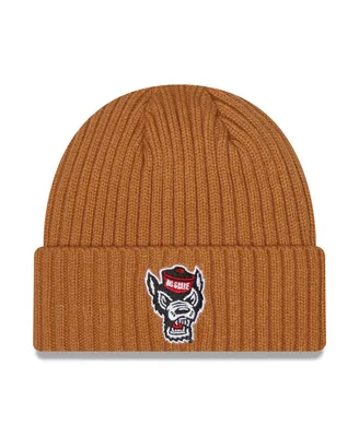 Men's New Era Light Brown Nc State Wolfpack Core Classic Cuffed Knit Hat