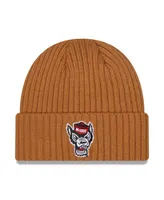 Men's New Era Light Brown Nc State Wolfpack Core Classic Cuffed Knit Hat