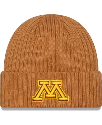 Men's New Era Light Brown Minnesota Golden Gophers Core Classic Cuffed Knit Hat