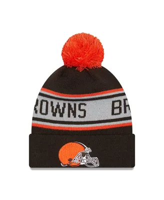 Preschool Boys and Girls New Era Brown Cleveland Browns Repeat Cuffed Knit Hat with Pom
