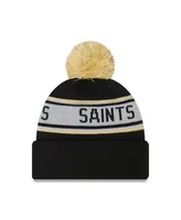 Preschool Boys and Girls New Era Black New Orleans Saints Repeat Cuffed Knit Hat with Pom