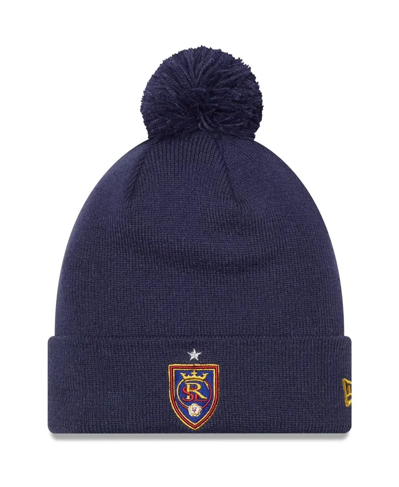 Men's New Era Blue Real Salt Lake Jersey Hook Cuffed Knit Hat with Pom