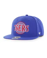 Men's '47 Brand Royal Philadelphia 76ers High Post Captain Snapback Hat