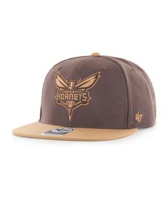 Men's '47 Brand Brown Charlotte Hornets No Shot Two-Tone Captain Snapback Hat
