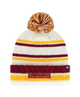 Big Boys and Girls '47 Brand Cream Washington Commanders Driftway Cuffed Knit Hat with Pom