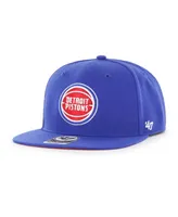 Men's '47 Brand Blue Detroit Pistons Sure Shot Captain Snapback Hat