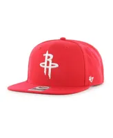 Men's '47 Brand Red Houston Rockets Sure Shot Captain Snapback Hat