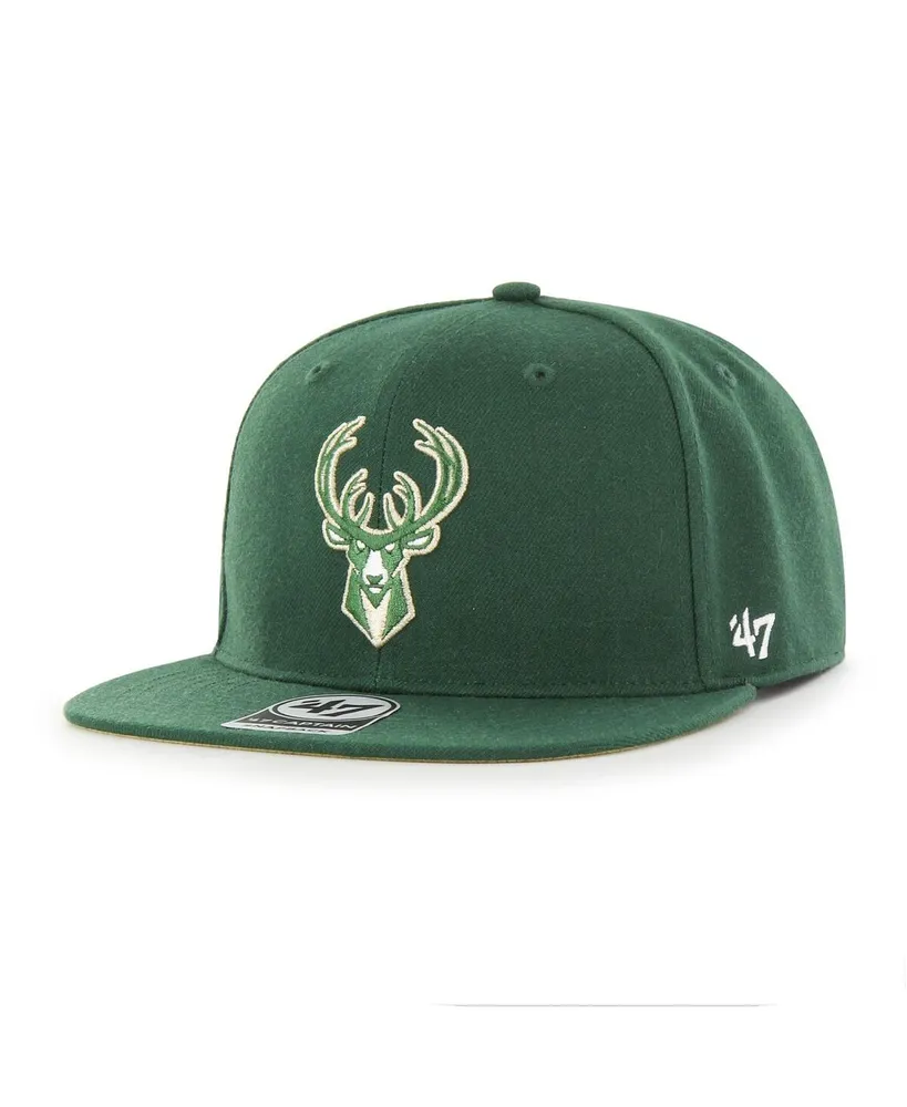 Men's '47 Brand Hunter Green Milwaukee Bucks Sure Shot Captain Snapback Hat