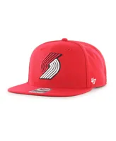 Men's '47 Brand Red Portland Trail Blazers Sure Shot Captain Snapback Hat