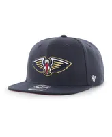 Men's '47 Brand Navy New Orleans Pelicans Sure Shot Captain Snapback Hat