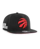 Men's '47 Brand Black Toronto Raptors Sure Shot Captain Snapback Hat