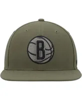 Men's '47 Brand Olive Brooklyn Nets Ballpark Camo Captain Snapback Hat