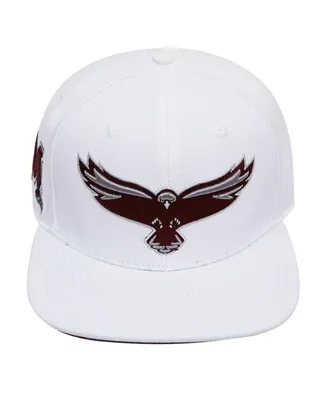 Men's Pro Standard White Maryland Eastern Shore Hawks Mascot Evergreen Wool Snapback Hat