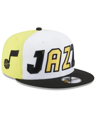 Men's New Era White, Black Utah Jazz Back Half 9FIFTY Snapback Hat