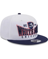 Men's New Era White, Navy Chicago White Sox Crest 9FIFTY Snapback Hat