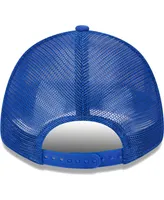 Men's New Era Golden State Warriors Royal Stripes 9FORTY Trucker Snapback Hat