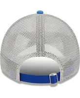 Women's New Era Blue New York Knicks Micro Logo 9TWENTY Trucker Adjustable Hat