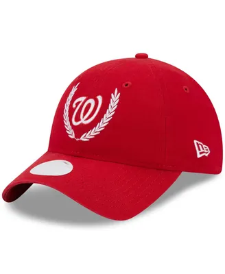 Women's New Era Red Washington Nationals Leaves 9TWENTY Adjustable Hat