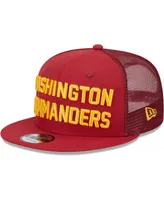 Men's New Era Burgundy Washington Commanders Stacked Trucker 9FIFTY Snapback Hat