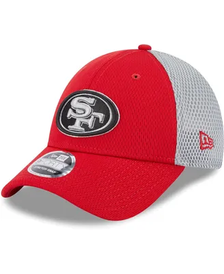 New Era Cream/scarlet San Francisco 49ers Team Stripe Trucker 9forty  Snapback Hat In Red