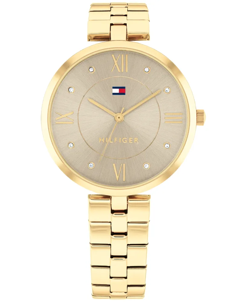 Tommy Hilfiger Women's Quartz Gold-Tone Stainless Steel Watch 34mm