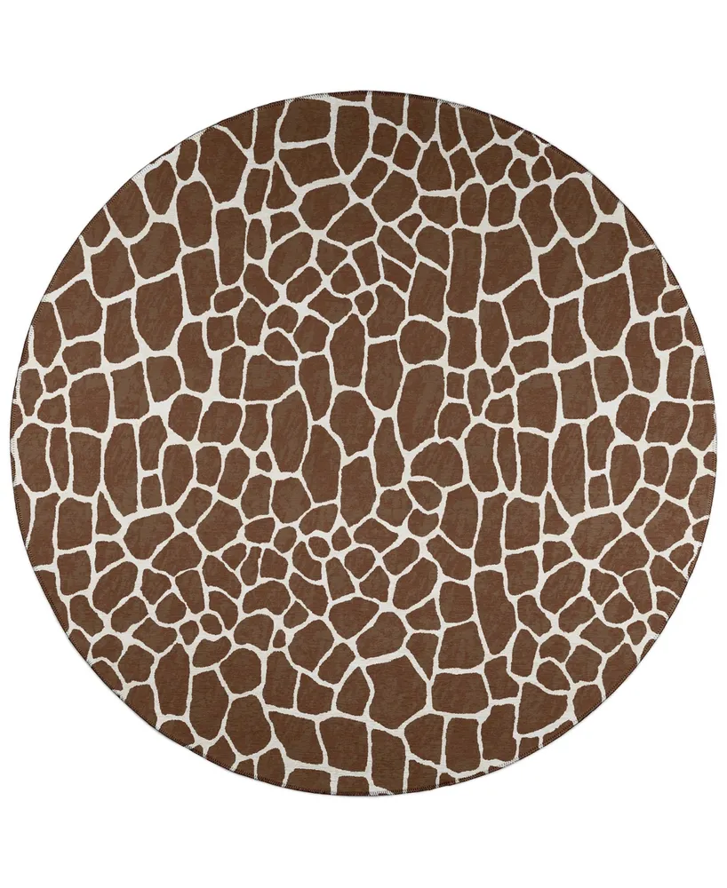 Addison Safari Outdoor Washable ASF34 8' x Round Area Rug