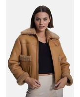 Furniq Uk Women's Genuine Shearling Jacket