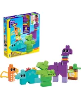 Mega Bloks Fisher Price Sensory Toy Blocks Squeak and Chomp Dinos Set - Multi