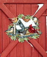 Designocracy Winter Cardinals Christmas Wooden Door Hanger Wall Decor S. Winget