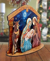 Designocracy Holy Family Nativity Scene Christmas Village 12" Mantel Decor G. DeBrekht