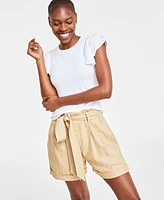 On 34th Women's Flutter-Sleeve Ribbed Top, Created for Macy's