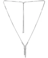 Macy's Cubic Zirconia Infinity Frontal Drop Adjustable Necklace (6.6 ct. t.w.) 18K Sterling Silver or