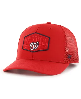 Men's '47 Brand Red Washington Nationals Ridgeline Tonal Patch Trucker Adjustable Hat