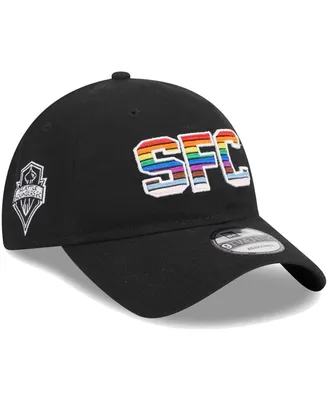 Men's New Era Black Seattle Sounders Fc Pride 9TWENTY Adjustable Hat