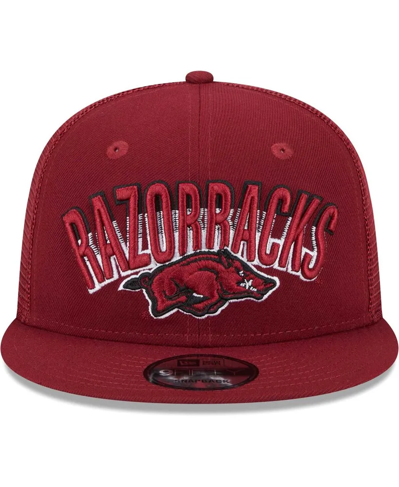 Men's New Era Cardinal Arkansas Razorbacks Grade Trucker 9FIFTY Snapback Hat