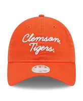 Women's New Era Orange Clemson Tigers Script 9TWENTY Adjustable Hat