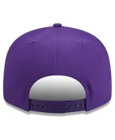 Men's New Era Purple Los Angeles Lakers Golden Tall Text 9FIFTY Snapback Hat