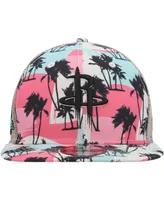 Men's New Era Cream Houston Rockets Palm Trees 9FIFTY Trucker Snapback Hat