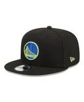 Men's New Era Black Golden State Warriors Neon Pop 9FIFTY Snapback Hat