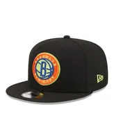 Men's New Era Black Brooklyn Nets Neon Pop 9FIFTY Snapback Hat